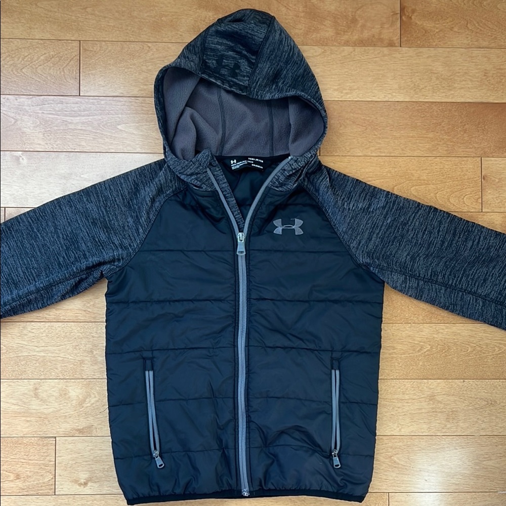 Under Armour Black and Gray Hooded Jacket - Picture 2 of 5